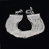 925 Sterling Silver Thin Lines Chain Bracelet