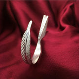 Leaf 925 Sterling Silver Cuff Bangle Bracelet