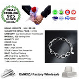 925 Sterling Silver Oval Circles Chain Bracelet