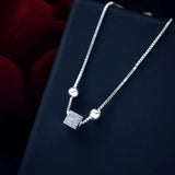 925 Silver Square Round Beads Thin Bracelet BR93
