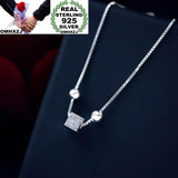 925 Silver Square Round Beads Thin Bracelet BR93