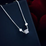 925 Silver Square Round Beads Thin Bracelet BR93