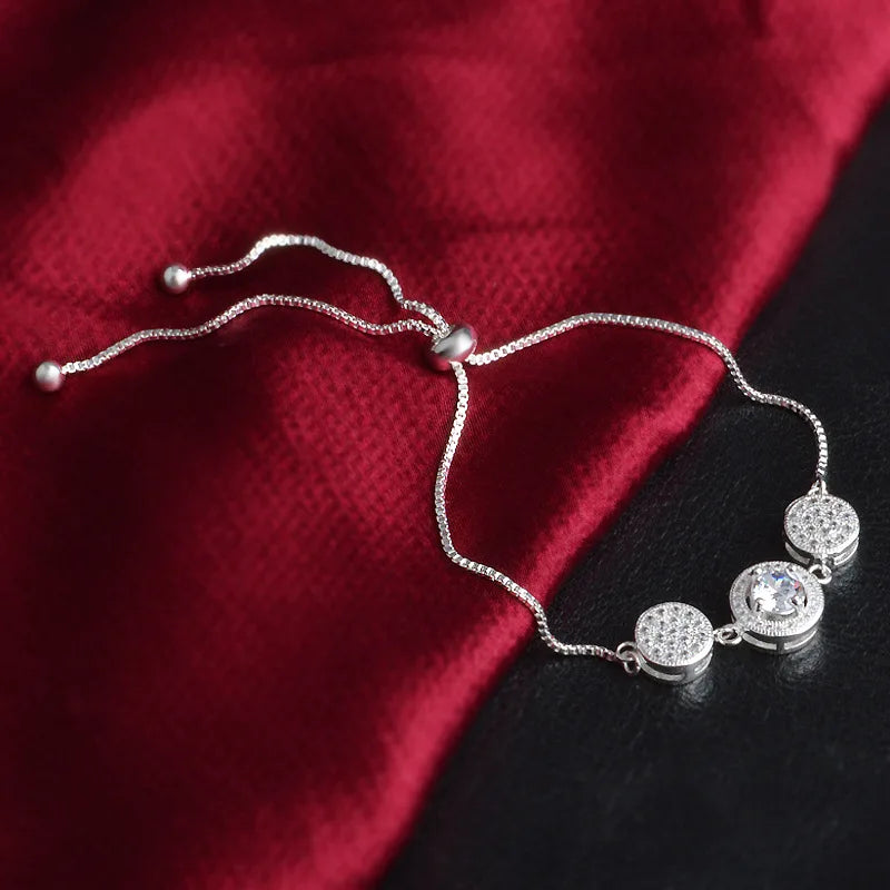 OL Silver Beads Zircon 925 Silver Bracelet