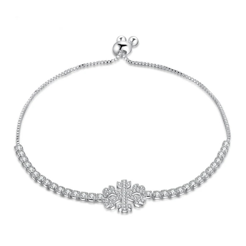Snowflake Zircon 925 Silver Bracelet
