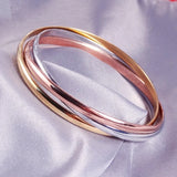 Personality OL Woman Girl 18KT Silver Rose Cuff Bangle Bracelet