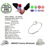 925 Silver & 18KT Cuff Bangle Bracelet BR183