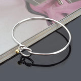 925 Silver & 18KT Cuff Bangle Bracelet BR183