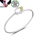 925 Silver & 18KT Cuff Bangle Bracelet BR183