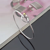 925 Silver & 18KT Cuff Bangle Bracelet BR183