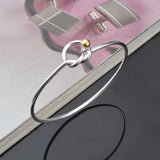 925 Silver & 18KT Cuff Bangle Bracelet BR183