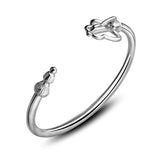 OMHXZJ 925 Sterling Silver 18KT Cuff Bangle Bracelet BR182