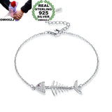 Fish Bone Zircon 925 Silver Bracelet
