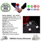 Star Pearl Long 925 Silver Earrings Ear Line YE264
