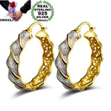 925 Silver Hoop Earrings Personality OL Party Wedding