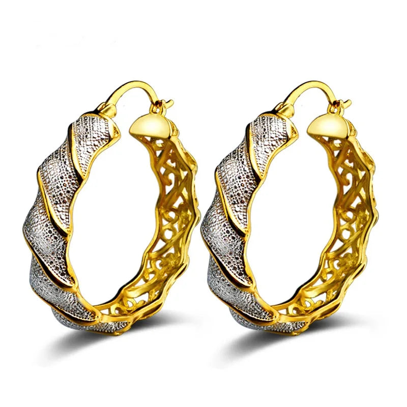 925 Silver Hoop Earrings Personality OL Party Wedding