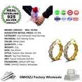 925 Silver Hoop Earrings Personality OL Party Wedding