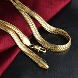 Party Wedding Gift 9MM Flat Snake Chain Necklace