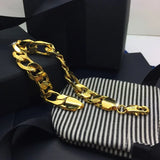 OMHXZJ Party Wedding Gift Flat Chain 18KT Bracelet