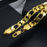OMHXZJ Party Wedding Gift Flat Chain 18KT Bracelet