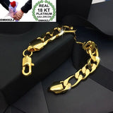 OMHXZJ Party Wedding Gift Flat Chain 18KT Bracelet