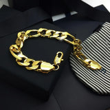 OMHXZJ Party Wedding Gift Flat Chain 18KT Bracelet