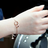 Rose Zircon Bracelet for Women, Party Wedding Gift