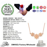 18KT Rose Pendant Necklace, Elegant Gift for Women