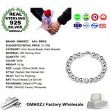 Sterling Silver Bracelet 8mm Beads Chain for Parties Weddings
