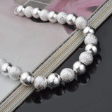 Sterling Silver Bracelet 8mm Beads Chain for Parties Weddings