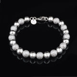 Sterling Silver Bracelet 8mm Beads Chain for Parties Weddings