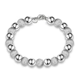 Sterling Silver Bracelet 8mm Beads Chain for Parties Weddings