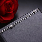 925 Silver Bracelet with Two Lines of Beads