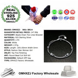 925 Silver Bracelet with Two Lines of Beads