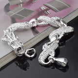 925 Silver Dragon Chain Bracelet BR56