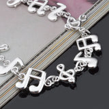 925 Sterling Silver Music Sign Chain Bracelet