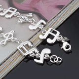 925 Sterling Silver Music Sign Chain Bracelet