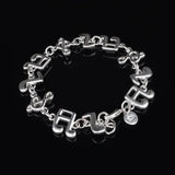 925 Sterling Silver Music Sign Chain Bracelet
