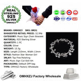 925 Sterling Silver Music Sign Chain Bracelet
