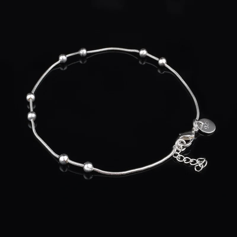 925 Sterling Silver Beads Chain Bracelet