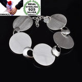 925 Silver Round Card Chain Bracelet BR59
