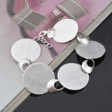925 Silver Round Card Chain Bracelet BR59