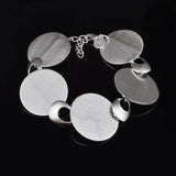 925 Silver Round Card Chain Bracelet BR59