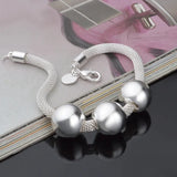 925 Sterling Silver Bracelet with Three Beads