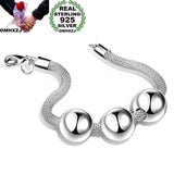925 Sterling Silver Bracelet with Three Beads