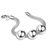925 Sterling Silver Bracelet with Three Beads