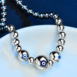OMHXZJ Beads Chain 18KT Bracelet for Women Party Wedding Gift