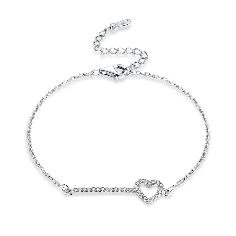 Zircon Thin 925 Silver Bracelet for Wedding Gift