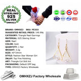 925 Sterling Silver Triangle Pearl Earrings