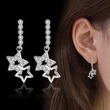 Zircon 925 Sterling Silver Stud Earrings for Party, Wedding