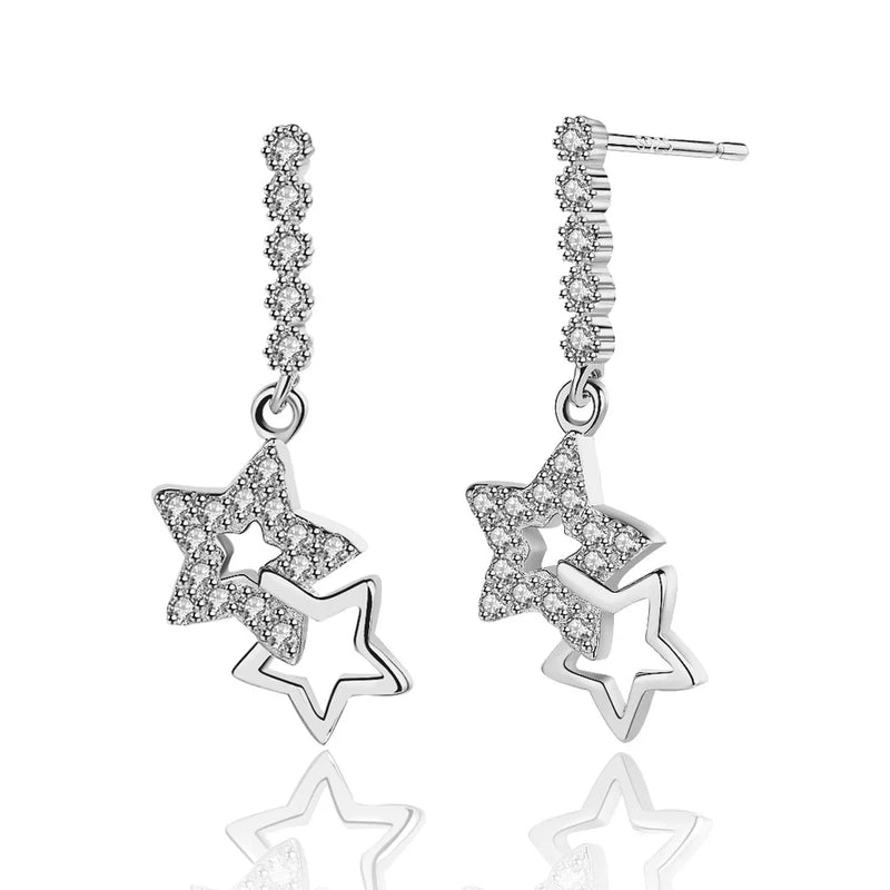 Zircon 925 Sterling Silver Stud Earrings for Party, Wedding